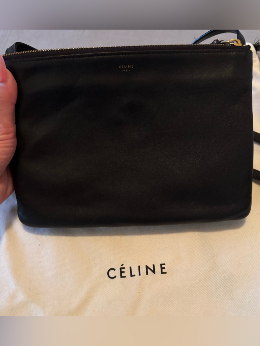 Celine Black Leather Crossbody Bag - Large